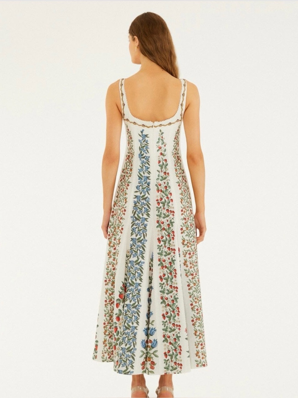 Farm Rio Fruit Beauty Off-White Cream Maxi Dress - Size M Medium (Berries) - NEW - Picture 4 of 10
